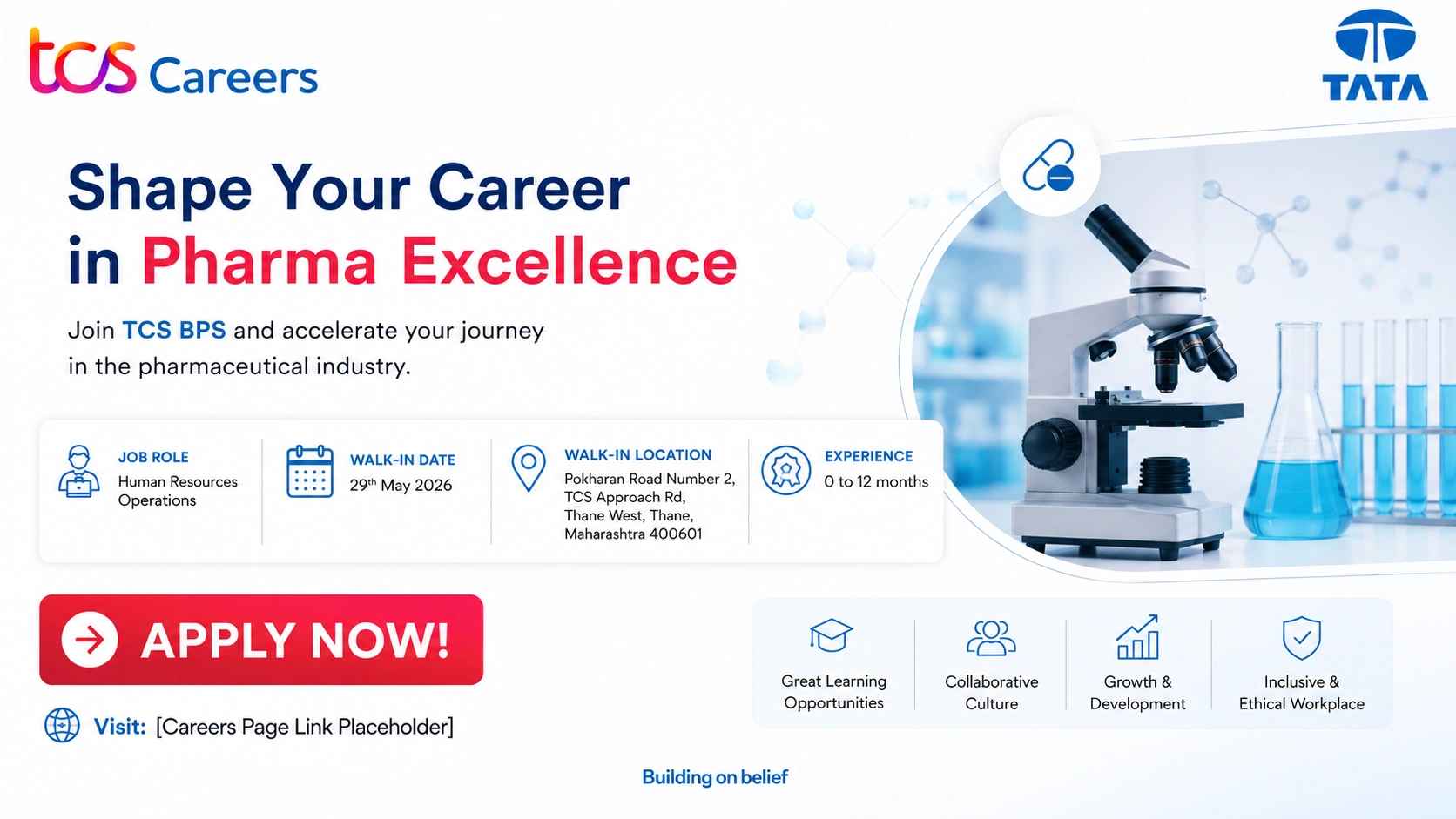 TCS BPS Walk-in Drive for HR Operations Freshers | Apply for Human Resources Jobs in Thane on 29th May 2026