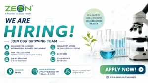 ZEON Hiring 2026: Apply for Business Development, Regulatory Affairs, QA & IT Jobs in Noida