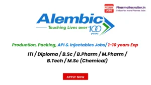 ITI / Diploma / B.Sc / B.Pharm / M.Pharm / B.Tech / M.Sc (Chemical)