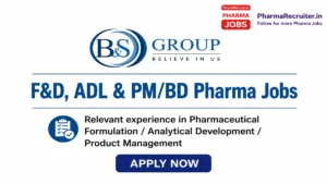 Relevant experience in Pharmaceutical Formulation / Analytical Development / Product Management