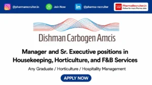 Any Graduate / Horticulture / Hospitality Management