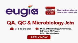 M.Sc. (Microbiology/Chemistry), B.Pharm, M.Pharm, B.Sc. Microbiology