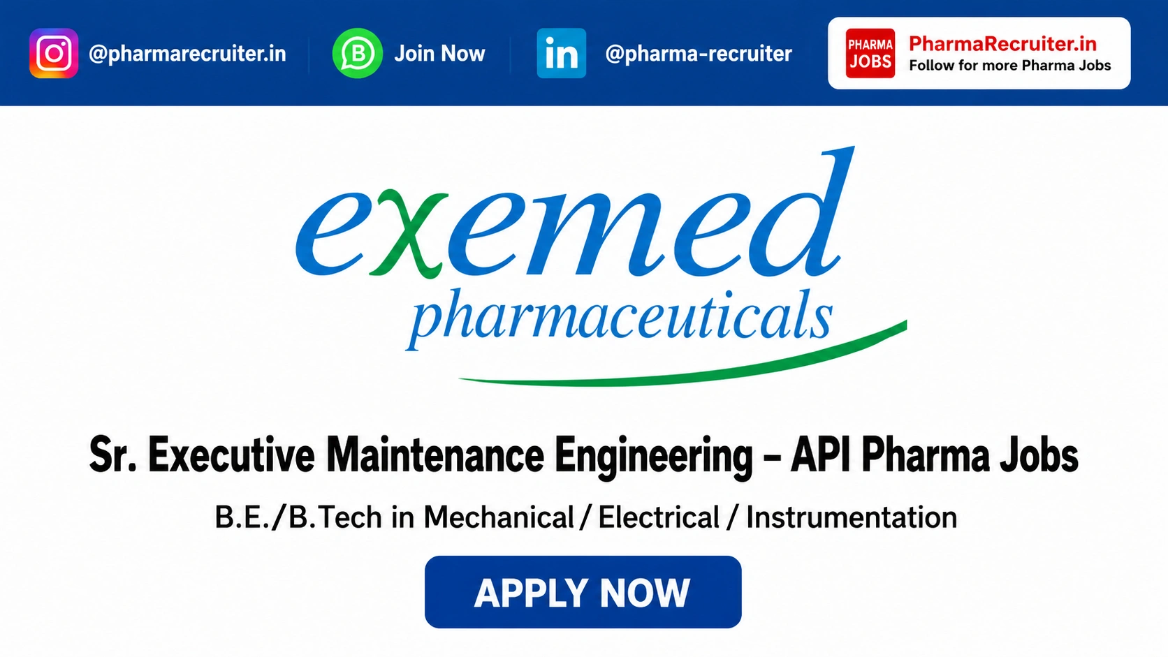 B.E./B.Tech in Mechanical / Electrical / Instrumentation