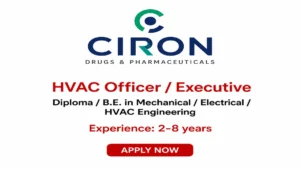 Diploma / B.E. in Mechanical / Electrical / HVAC Engineering