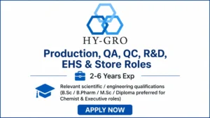 Production, QA, QC, R&D, EHS & Store Roles