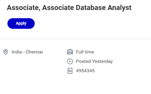 Pfizer is hiring for Associate Database Analyst position in Chennai. This is a great pharma job for professionals with experience in clinical data management and database programming.