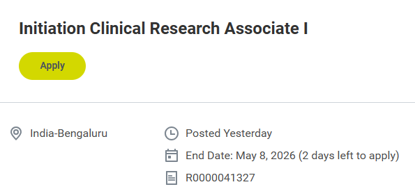 This is a valuable pharma job opportunity in clinical research and study startup. Ideal for professionals seeking strong pharmaceutical careers in India with a global Clinical Research Organization.
