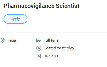 ProPharma as a Pharmacovigilance Scientist in India.