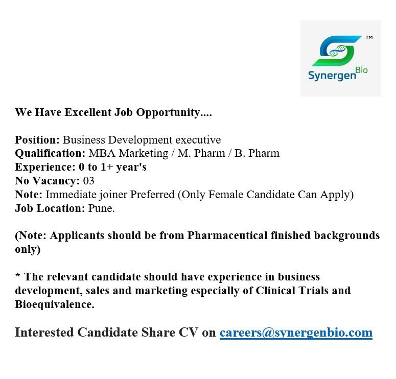 Synergen Bio Hiring Business Development Executive