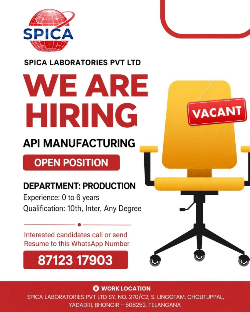 Spica Laboratories Pvt Ltd is a growing pharmaceutical company specializing in the manufacturing of high-quality Active Pharmaceutical Ingredients (APIs). 