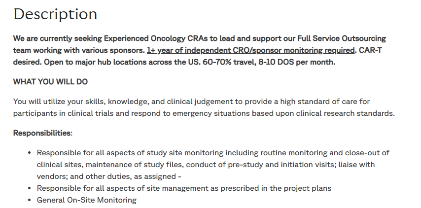 clinical research with exciting opportunities in oncology monitoring. Apply now for remote CRA roles with global exposure.