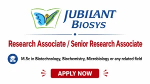 M.Sc in Biotechnology, Biochemistry, Microbiology or any related field