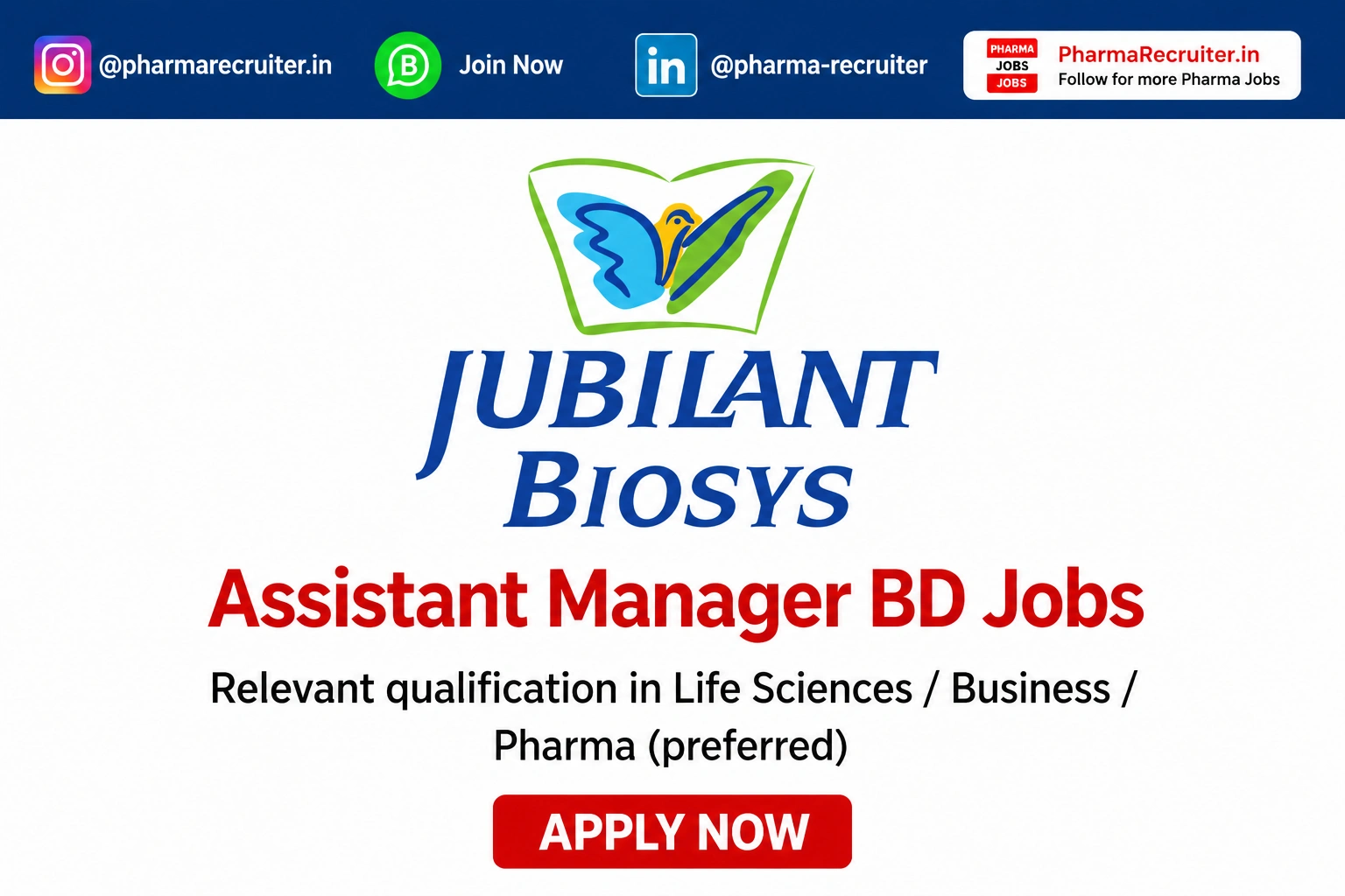 Relevant qualification in Life Sciences / Business / Pharma (preferred)