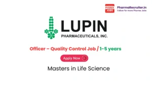 Officer – Quality Control Job