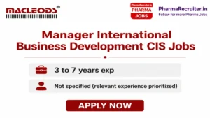 Manager International Business Development CIS Jobs