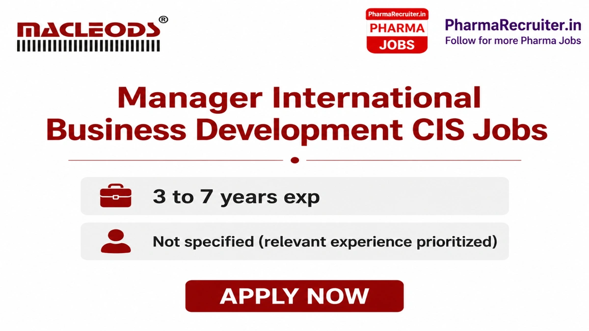 Manager International Business Development CIS Jobs