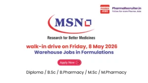 Diploma / B.Sc / B.Pharmacy / M.Sc / M.Pharmacy