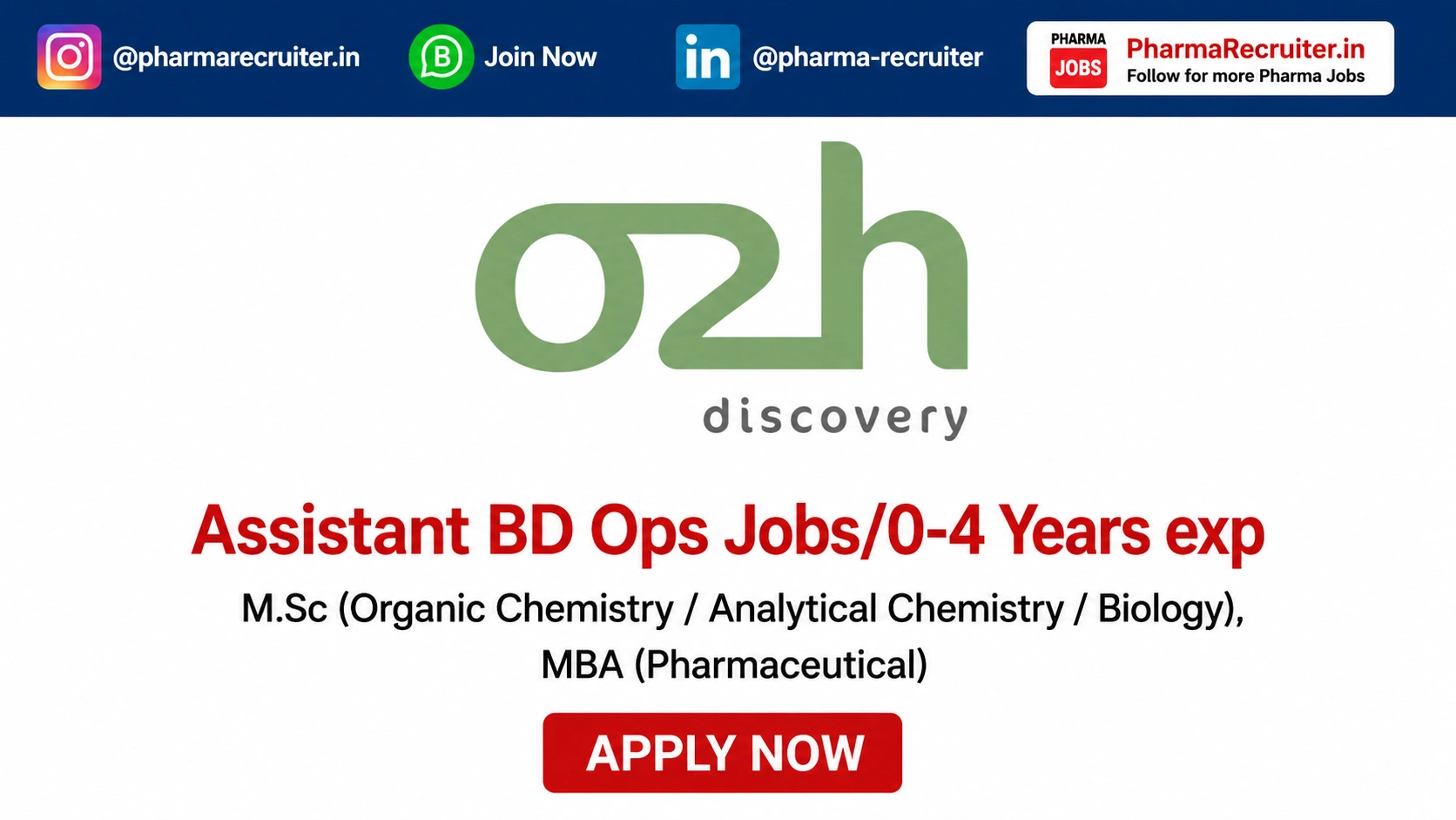 M.Sc (Organic Chemistry / Analytical Chemistry / Biology), MBA (Pharmaceutical)