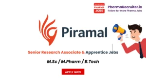 M.Sc / M.Pharm / B.Tech