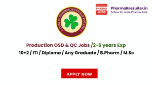 10+2 / ITI / Diploma / Any Graduate / B.Pharm / M.Sc
