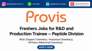 M.Sc (Organic Chemistry / Analytical Chemistry), M.Pharm (Medicinal Chemistry)