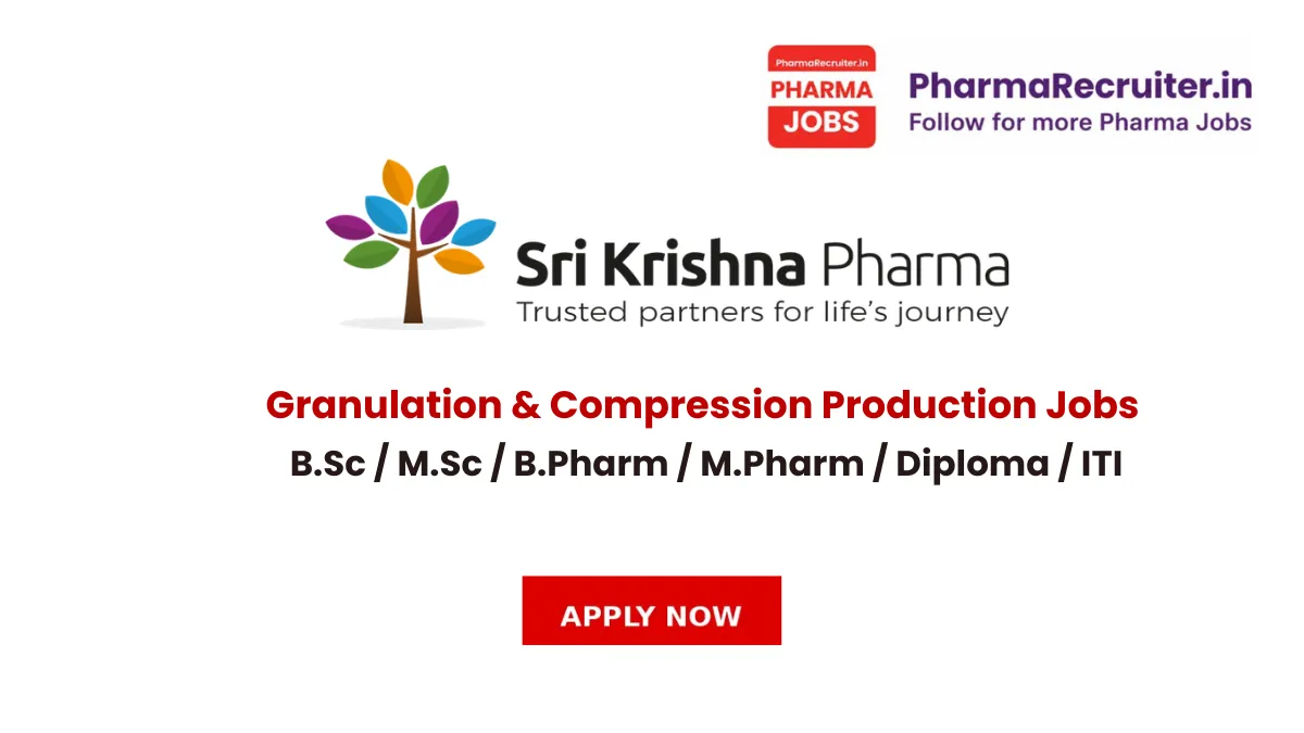 Sri Krishna Pharmaceuticals Walk-in Interview 4th to 9th May 2026