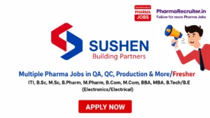 ITI, B.Sc, M.Sc, B.Pharm, M.Pharm, B.Com, M.Com, BBA, MBA, B.Tech/B.E (Electronics/Electrical)