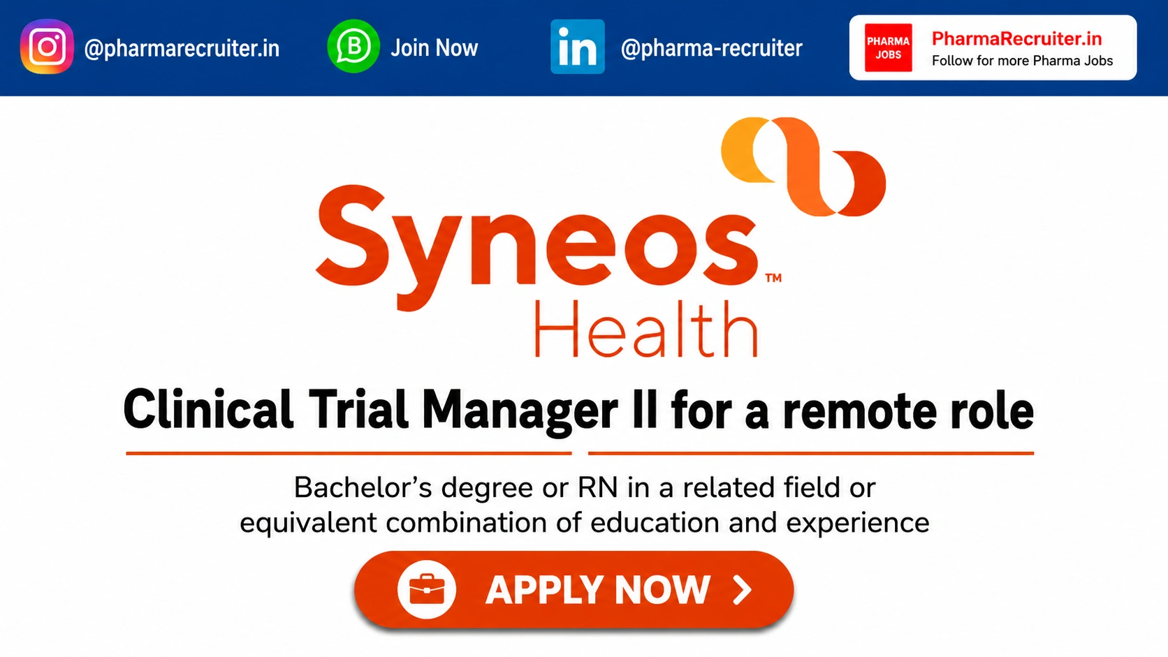 Bachelor’s degree or RN in a related field or equivalent combination of education and experience