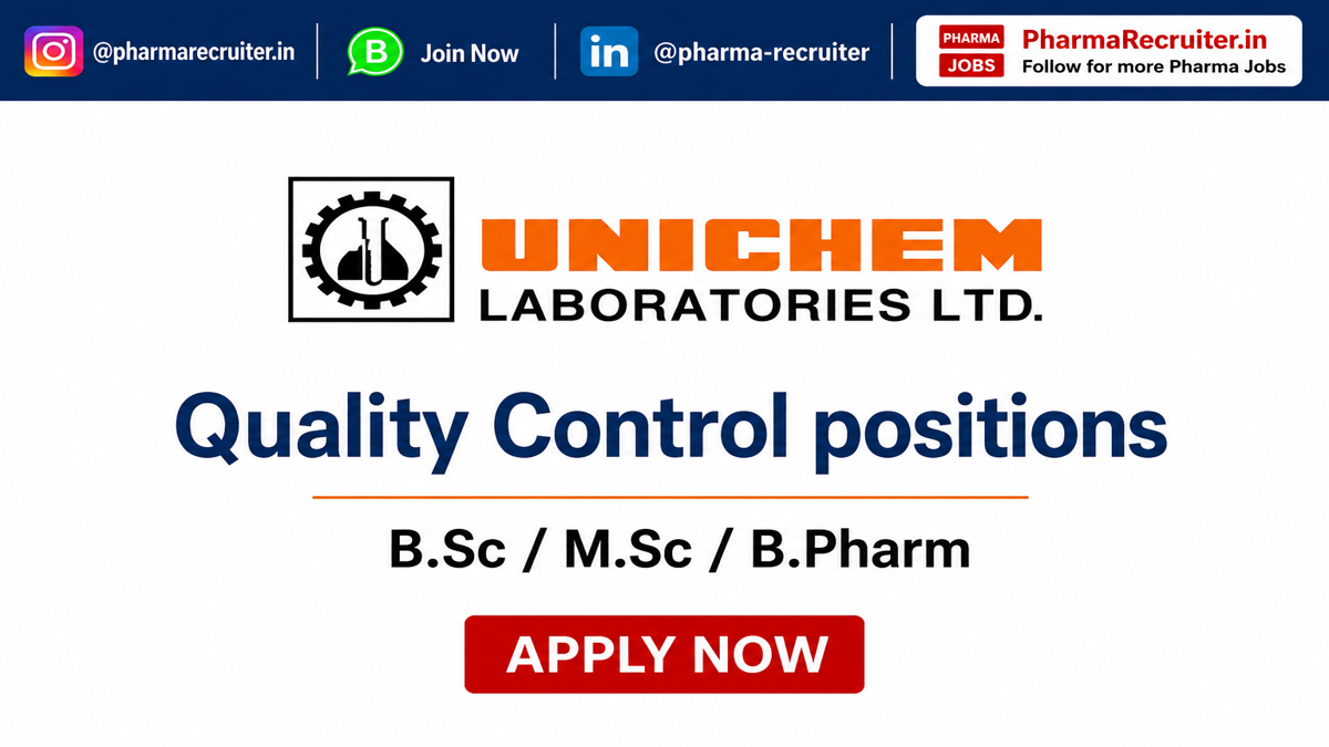B.Sc / M.Sc / B.Pharm