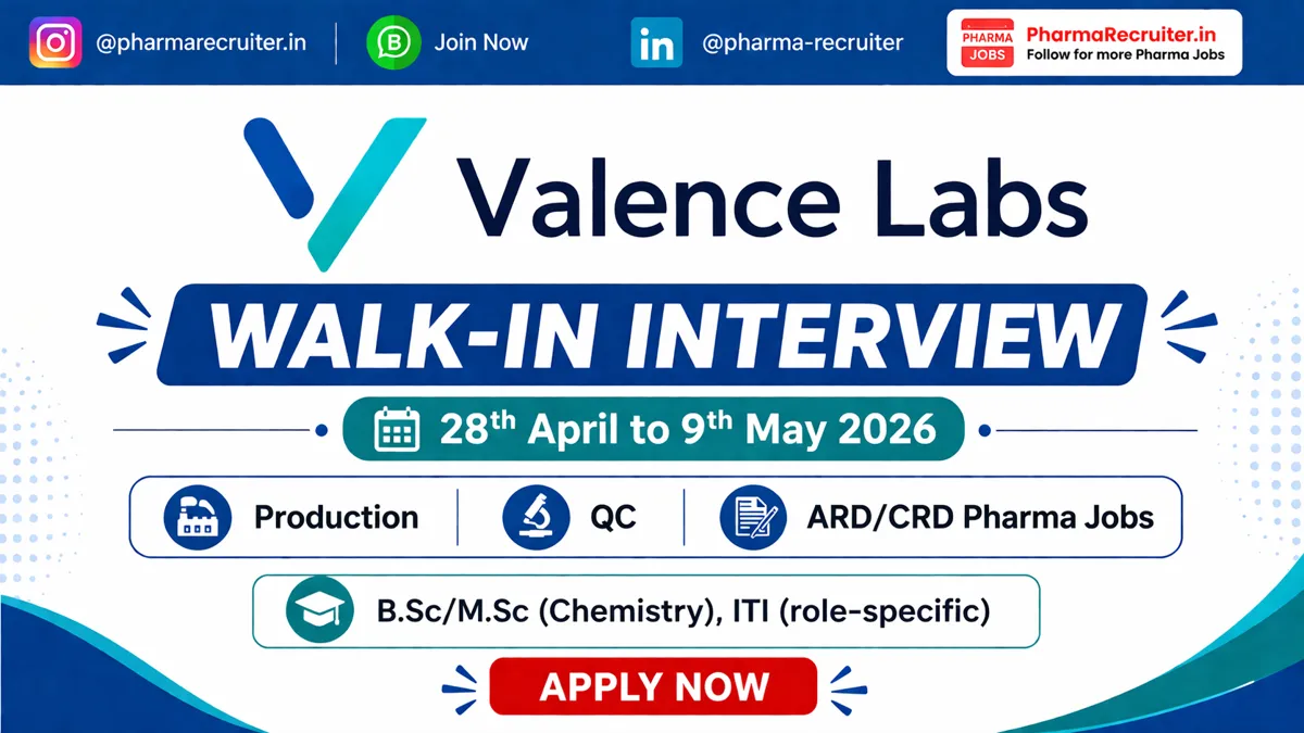 Walk-in Interview 28th April to 9th May 2026
