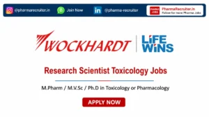 M.Pharm / M.V.Sc / Ph.D in Toxicology or Pharmacology