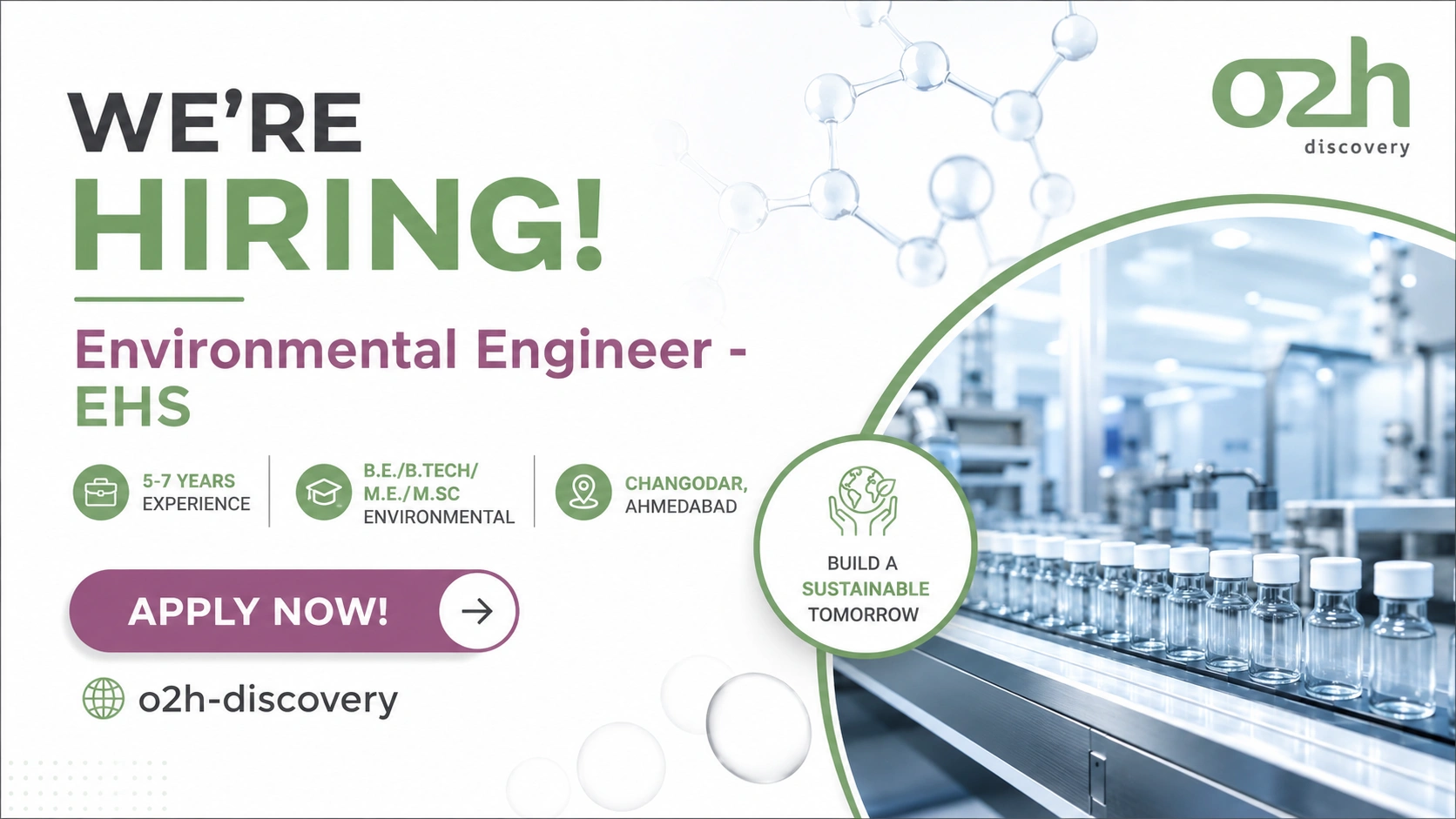 Environmental Engineer – EHS Jobs in Ahmedabad | o2h Discovery Hiring Experienced Professionals