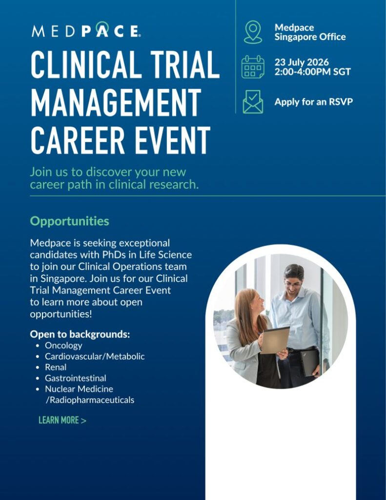 Medpace Clinical Trial Management Career Event 2026 | Clinical Research Careers in Singapore on 23 July 2026
