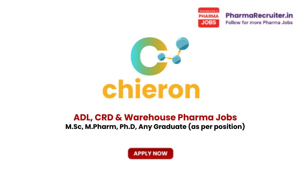 M.Sc, M.Pharm, Ph.D, Any Graduate (as per position)