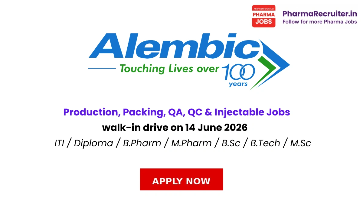 ITI / Diploma / B.Pharm / M.Pharm / B.Sc / B.Tech / M.Sc