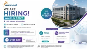 Amneal Pharmaceuticals Walk-In Interview for QC & Manufacturing (OSD) Roles in Ahmedabad on 05 June 2026