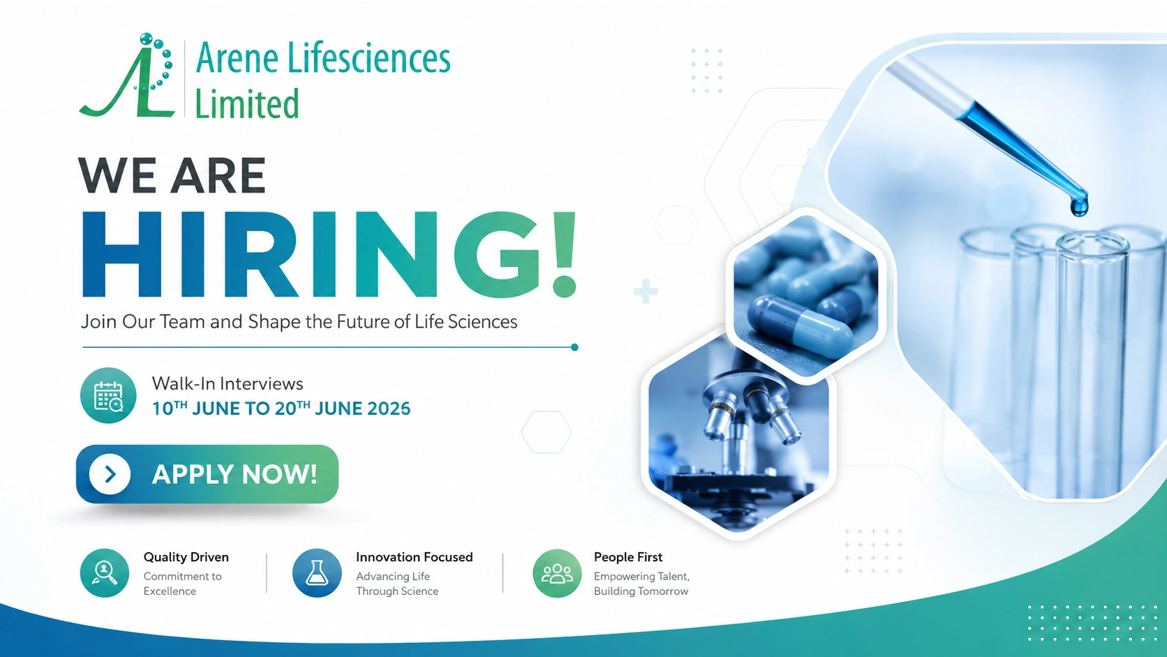 Arene Lifesciences Limited Hiring Quality Assurance & Quality Control Professionals | Walk-In Interview on 10th June to 20th June 2026
