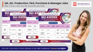 Bharat Parenterals Walk-in Drive on 6th June, 8th June & 9th June 2026