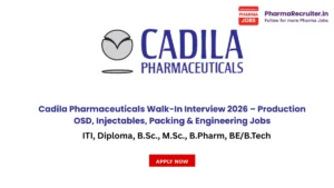 ITI, Diploma, B.Sc., M.Sc., B.Pharm, BE/B.Tech