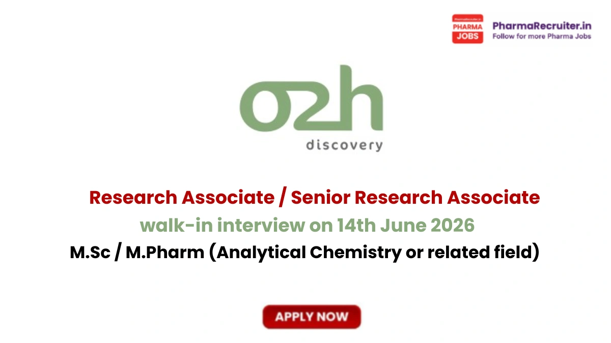 M.Sc / M.Pharm (Analytical Chemistry or related field)