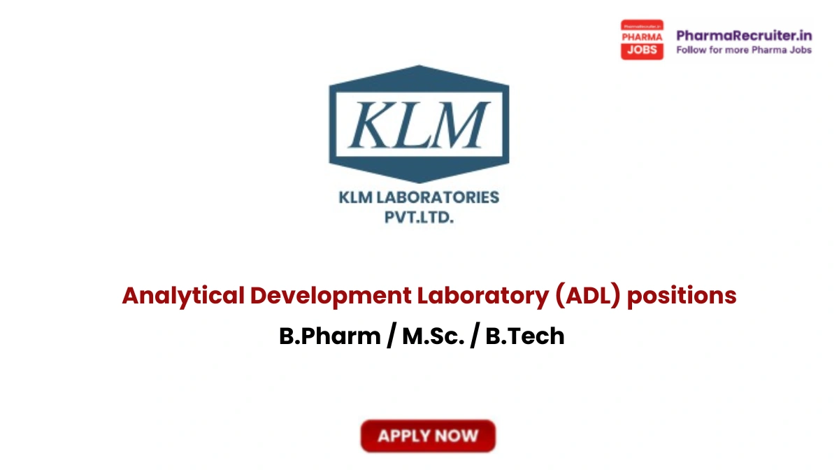 B.Pharm / M.Sc. / B.Tech