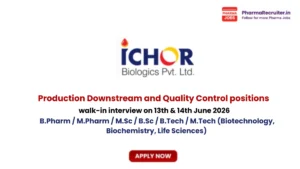 B.Pharm / M.Pharm / M.Sc / B.Sc / B.Tech / M.Tech (Biotechnology, Biochemistry, Life Sciences)