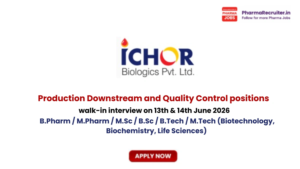 B.Pharm / M.Pharm / M.Sc / B.Sc / B.Tech / M.Tech (Biotechnology, Biochemistry, Life Sciences)