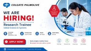 Research Trainee – Global Science & Systems at Colgate-Palmolive | Pharma Jobs in Mumbai