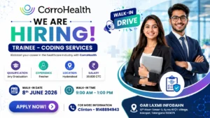 CorroHealth Walk-In Interview for Freshers | Trainee – Coding Services Jobs in Hyderabad on 8th June 2026