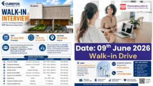 Curefox Healthcare Pvt. Ltd. is conducting a Walk-in Interview on 9th June 2026