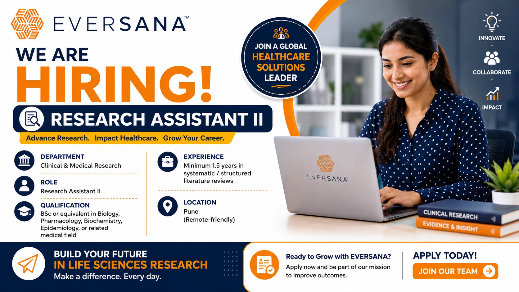 EVERSANA Hiring Research Assistant II – Literature Review & Clinical Research
