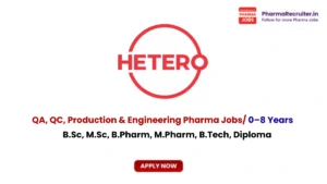 B.Sc, M.Sc, B.Pharm, M.Pharm, B.Tech, Diploma