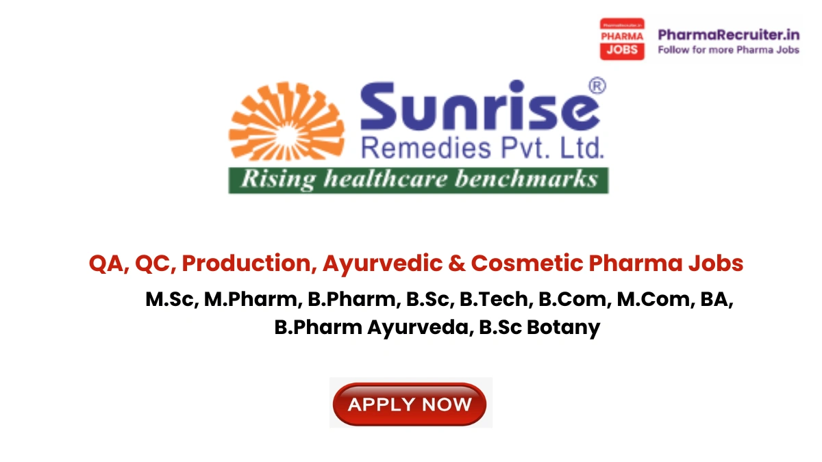 M.Sc, M.Pharm, B.Pharm, B.Sc, B.Tech, B.Com, M.Com, BA, B.Pharm Ayurveda, B.Sc Botany