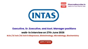 M.Sc / B.Tech / M.Tech in Bioprocess, Biotechnology, Microbiology, Biochemistry